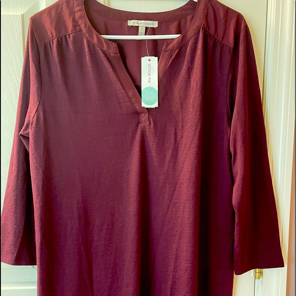 41 Hawthorne knit top sized large in burgundy
